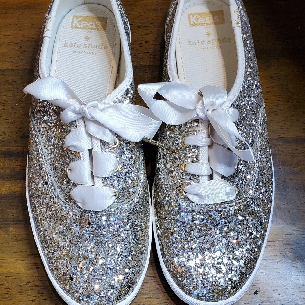 Keds x kate spade new york Glitter Dipped Satin Lace Sneakers - Picture 2 of 6